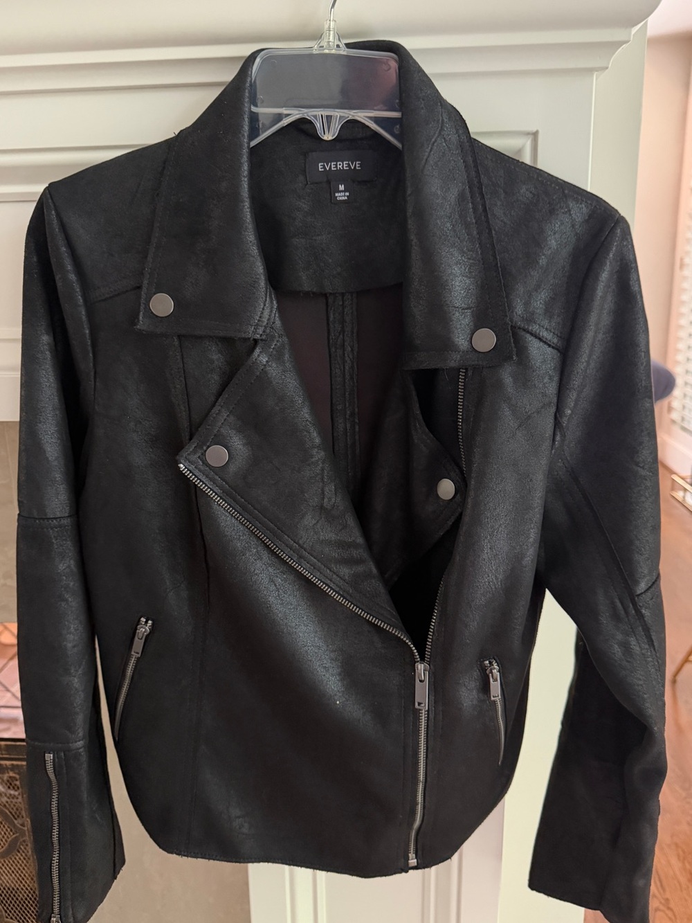 Black Evereve Moto Jacket - so stylish and soft!  Size M